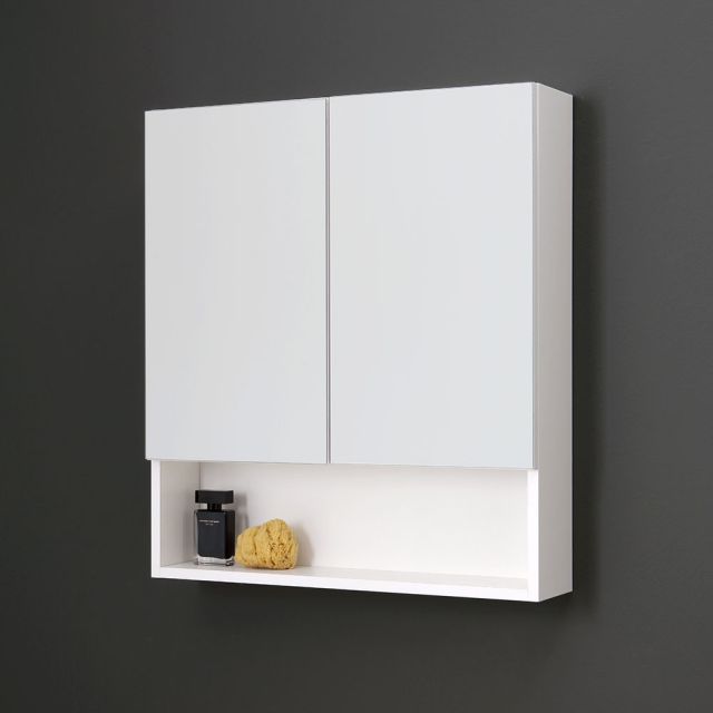 Dvoudveřové zrcadlo s úložným zrcadlem 62 cm