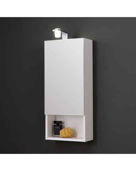 Úložné zrcadlo s dvířky a otevřenou přihrádkou 30 cm