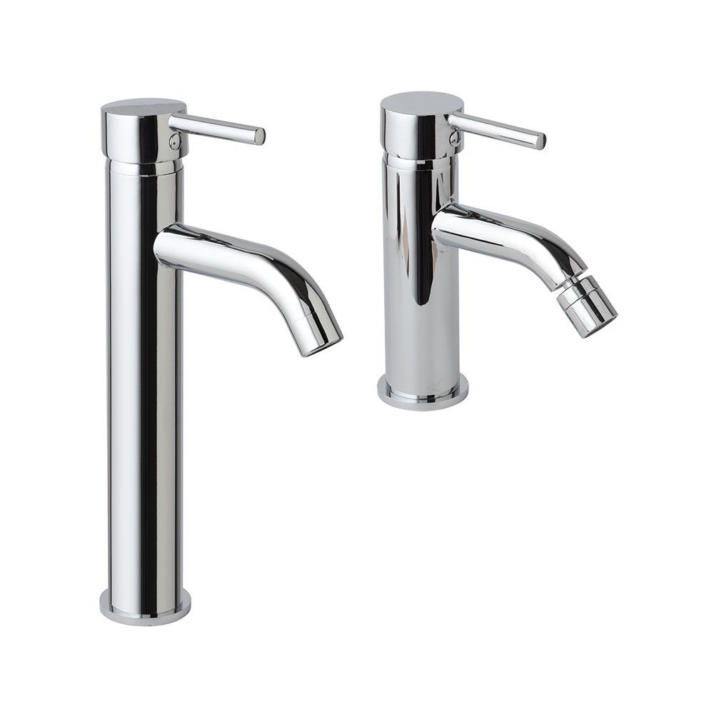 Pár vysokých umyvadlových a bidetových baterií